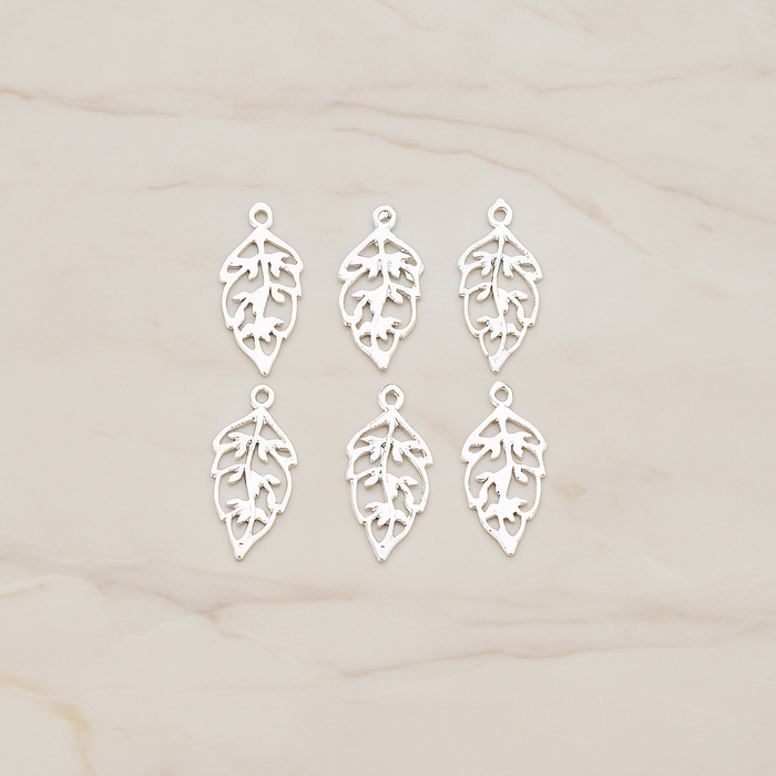 Unique Leaf Pendant, 4 Pc on warm marble background (PD.549)