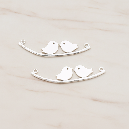 Bird on the Branch Original Pendant, 2 Pc on warm marble background (PD.555)