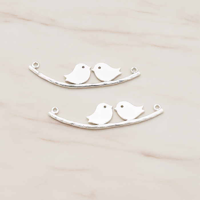 Bird on the Branch Original Pendant, 2 Pc on warm marble background (PD.555)
