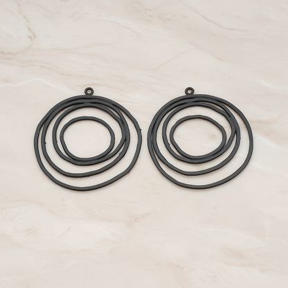 Round Circle Swirl Pendant, 2 Pc on warm marble background (PD.556)