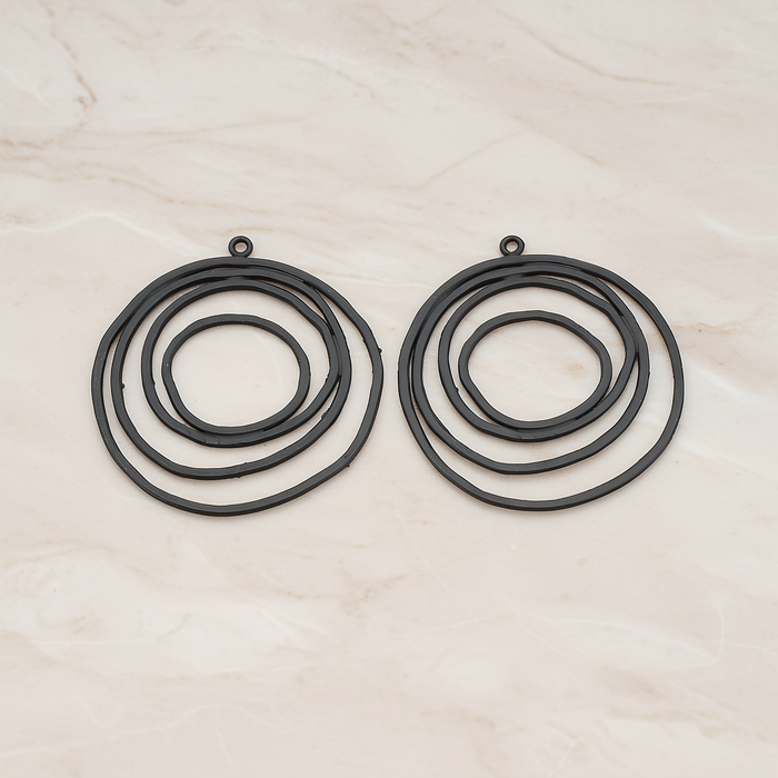 Round Circle Swirl Pendant, 2 Pc on warm marble background (PD.556)