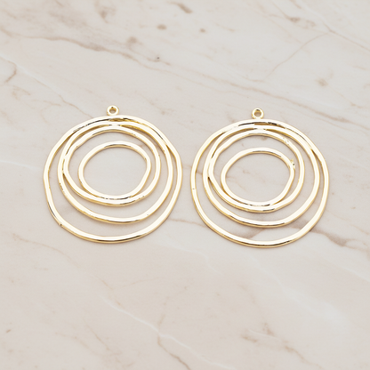 Round Circle Swirl Pendant, 2 Pc on warm marble background (PD.556)