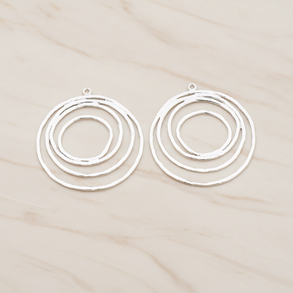 Round Circle Swirl Pendant, 2 Pc on warm marble background (PD.556)