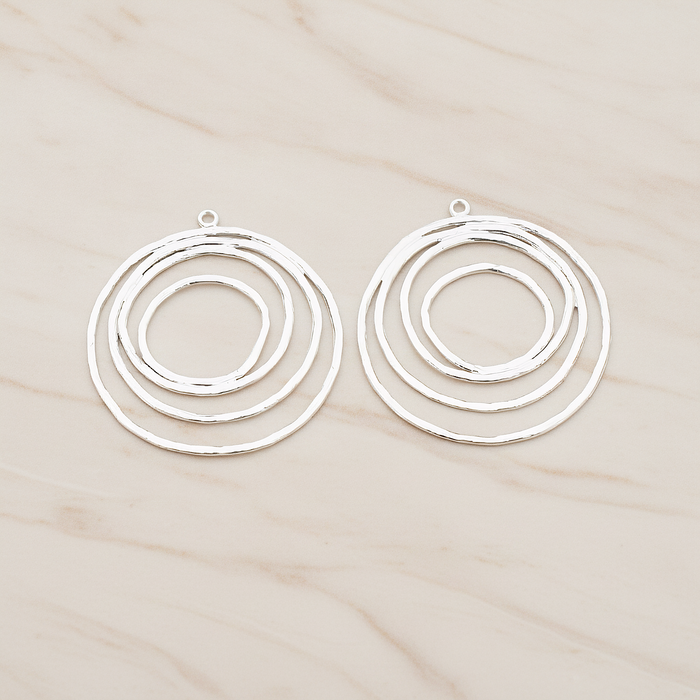 Round Circle Swirl Pendant, 2 Pc on warm marble background (PD.556)