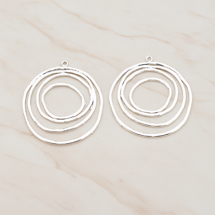 Round Circle Swirl Pendant, 2 Pc on warm marble background (PD.556)
