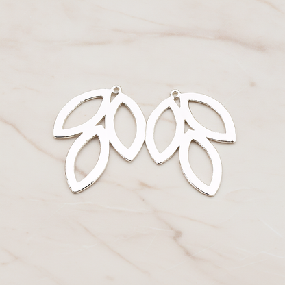 Triple Leaves Pendant, 2 Pc on warm marble background (PD.581)