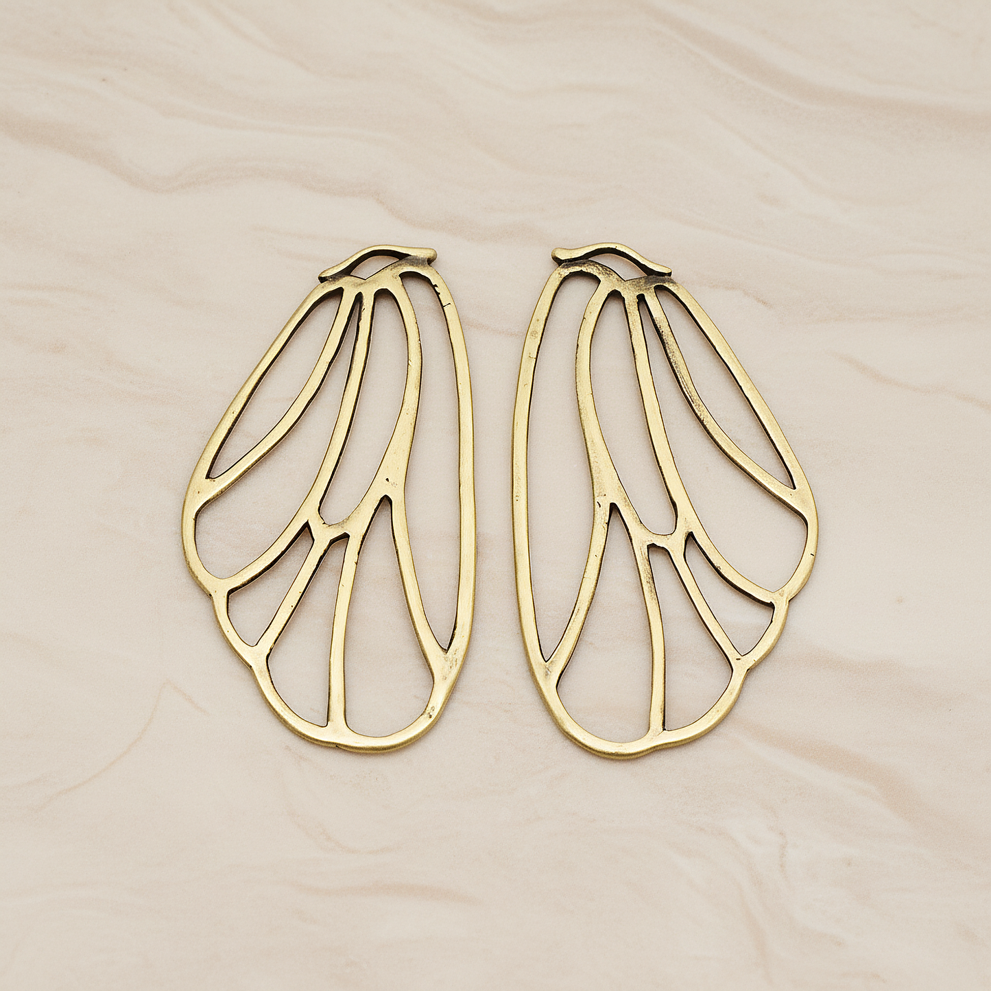 Angel Wing Pendant, 2 Pc on warm marble background (PD.595)