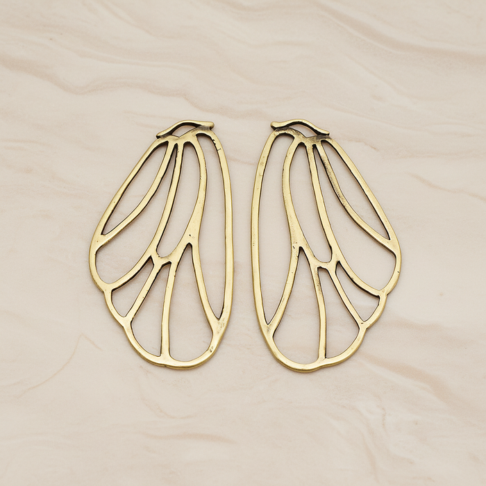 Angel Wing Pendant, 2 Pc on warm marble background (PD.595)