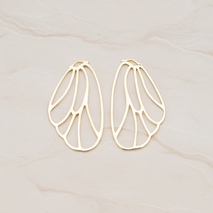 Angel Wing Pendant, 2 Pc on warm marble background (PD.595)