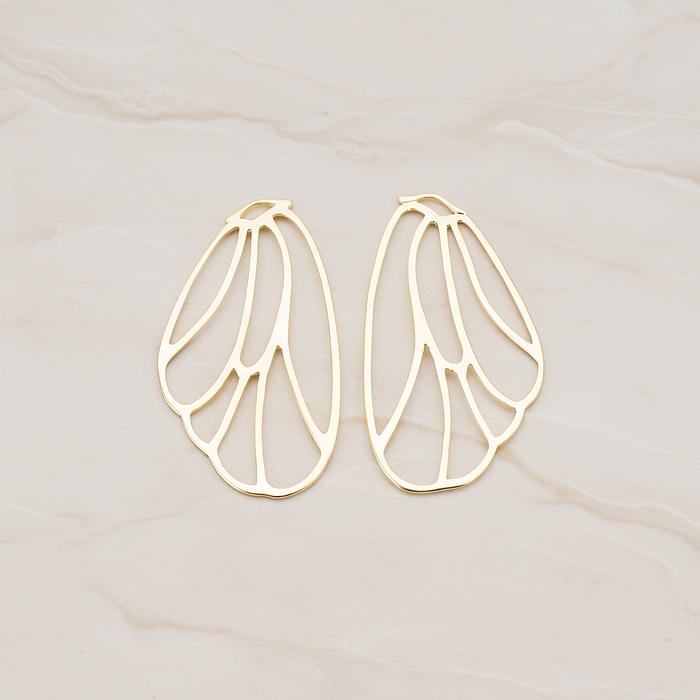 Angel Wing Pendant, 2 Pc on warm marble background (PD.595)