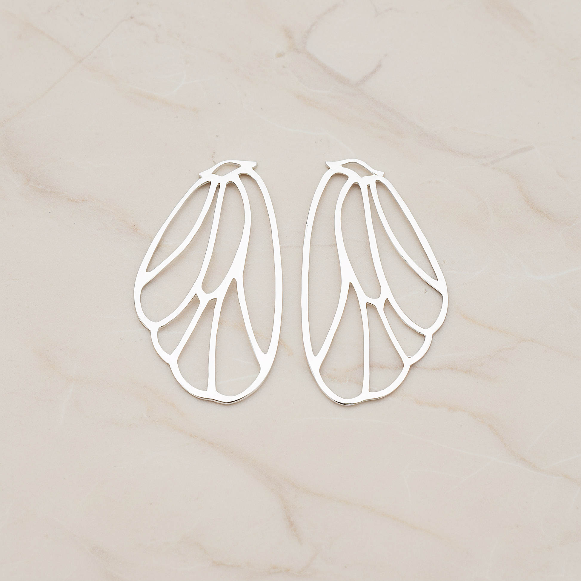 Angel Wing Pendant, 2 Pc on warm marble background (PD.595)
