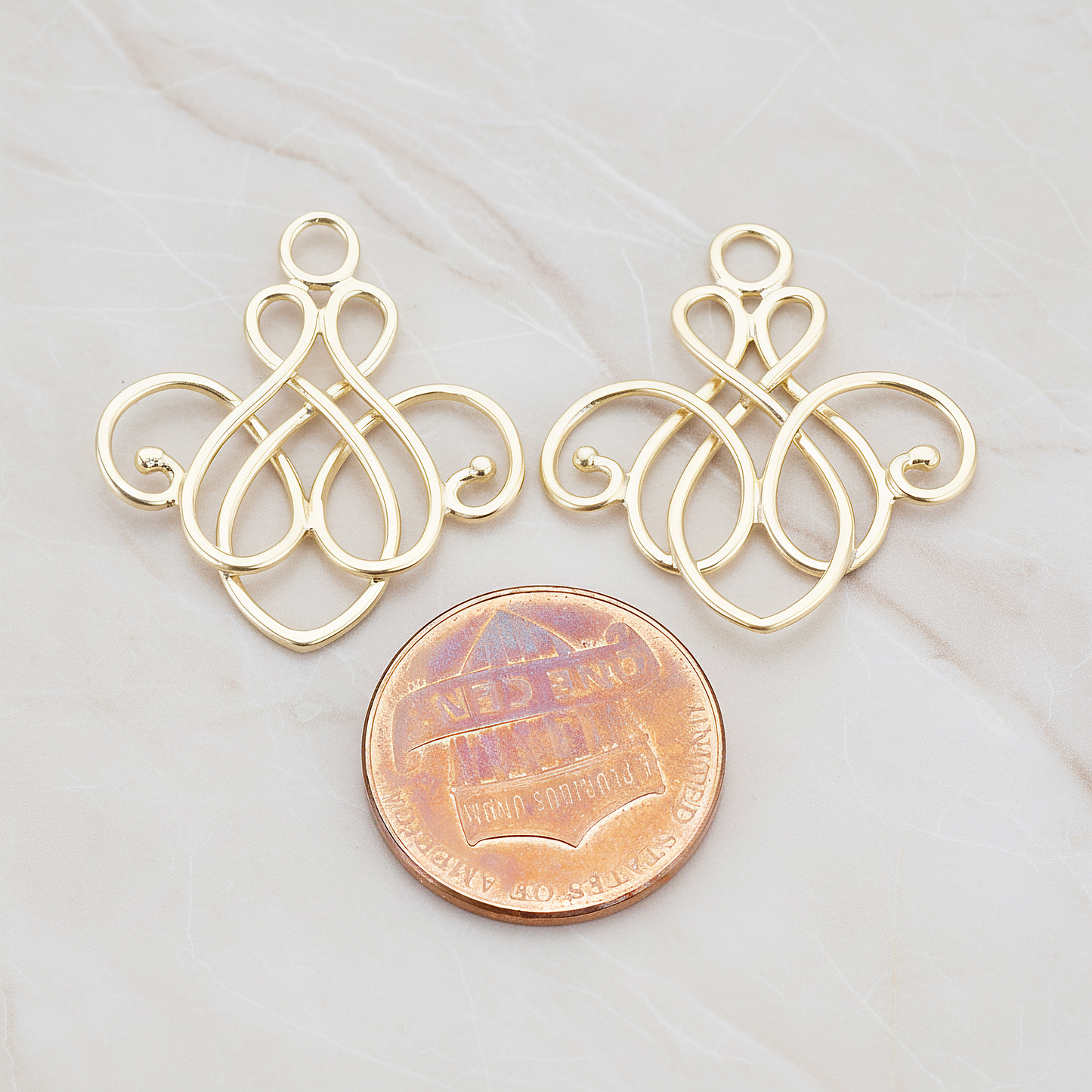 Chandelier Pendant, 2 Pc on warm marble background (PD.611)