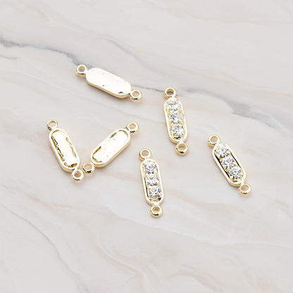 Mini Cubic Zirconia Bar Pendant, 6 Pc on warm marble background (PD.673-01)