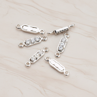 Mini Cubic Zirconia Bar Pendant, 6 Pc on warm marble background (PD.673-01)