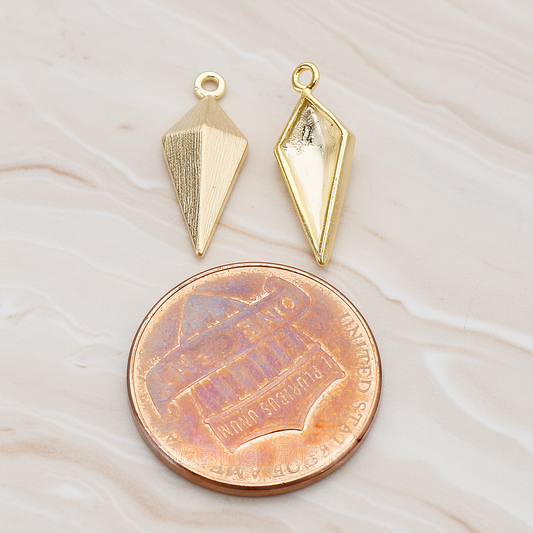 Brushed Rhombus Pendant, 2 Pc on warm marble background (PD.723)