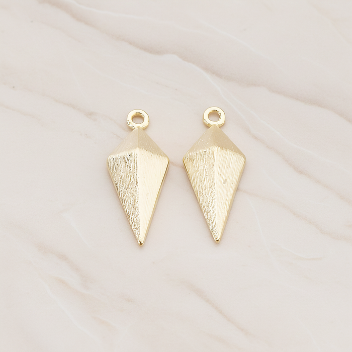 Brushed Rhombus Pendant, 2 Pc on warm marble background (PD.723)