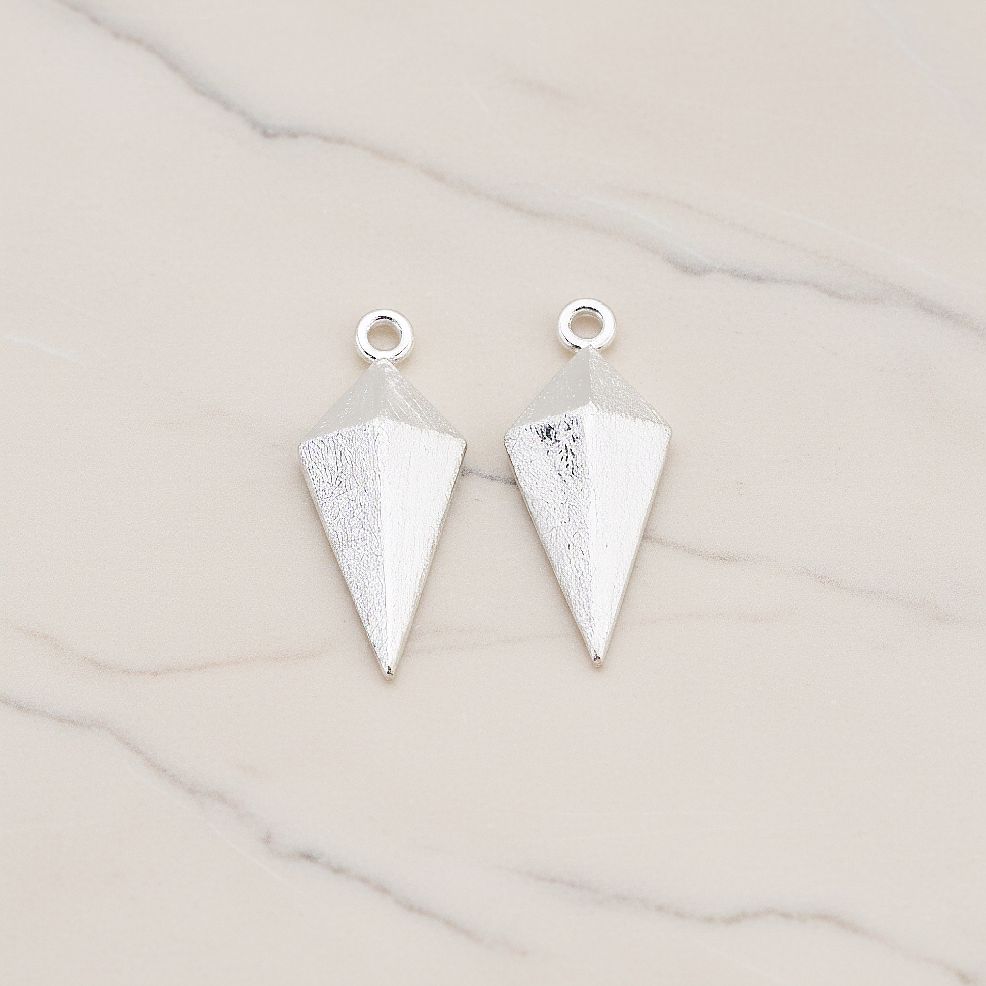Brushed Rhombus Pendant, 2 Pc on warm marble background (PD.723)