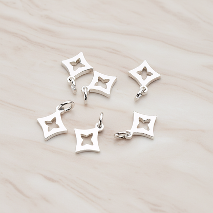 Poker Diamond Charm Pendant, 2 Pc on warm marble background (PD.753)