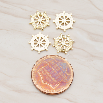 Ships Wheel Pendant, 2 Pc on warm marble background (PD.755)