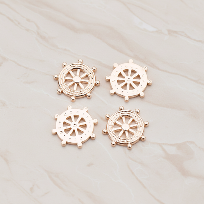 Ships Wheel Pendant, 2 Pc on warm marble background (PD.755)