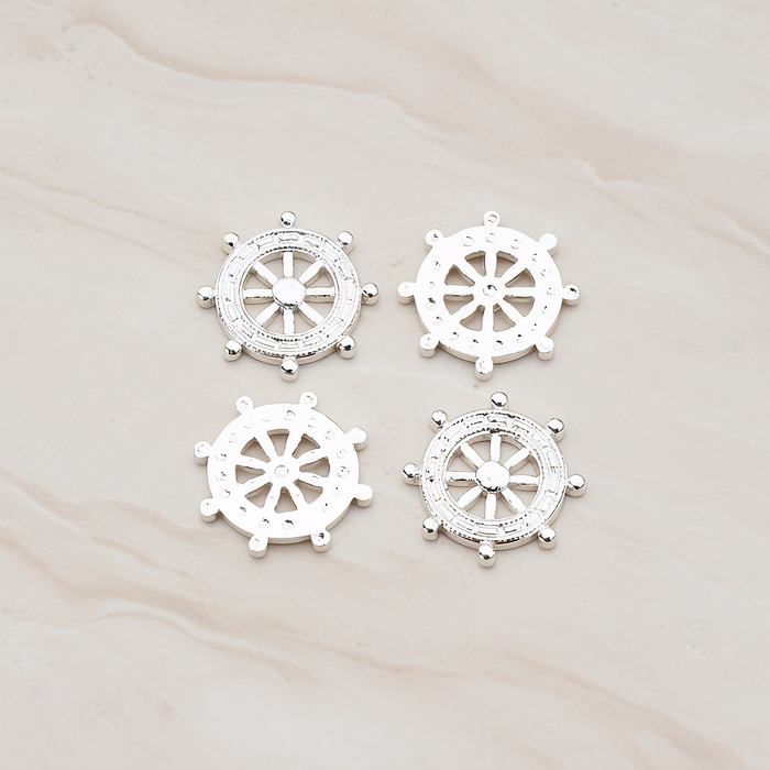 Ships Wheel Pendant, 2 Pc on warm marble background (PD.755)