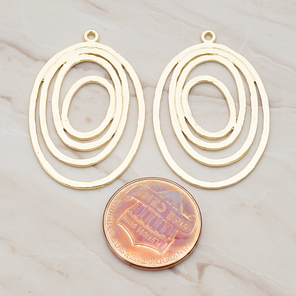 Multi Oval Links Pendant, 2 Pc on warm marble background (PD.760)
