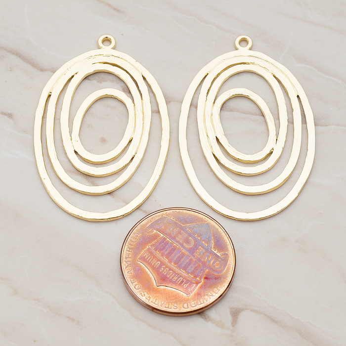Multi Oval Links Pendant, 2 Pc on warm marble background (PD.760)