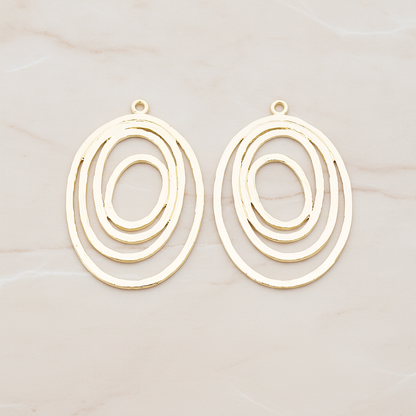 Multi Oval Links Pendant, 2 Pc on warm marble background (PD.760)