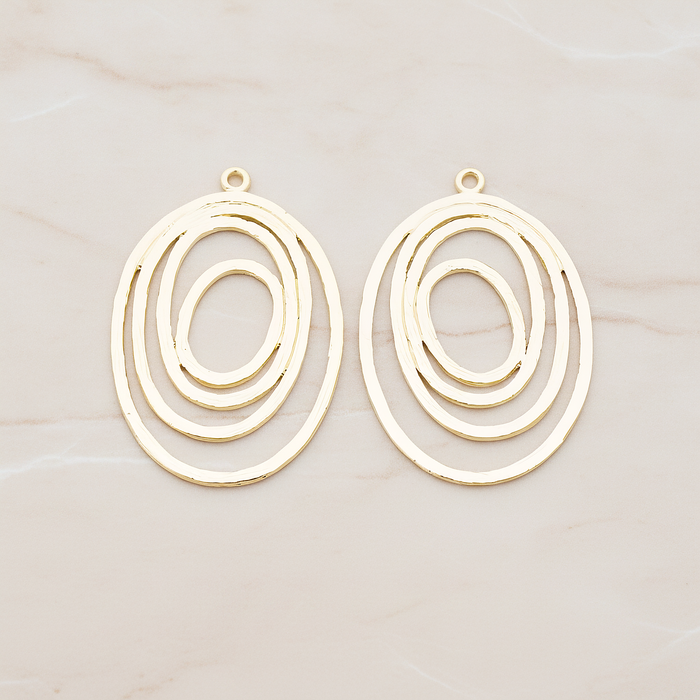 Multi Oval Links Pendant, 2 Pc on warm marble background (PD.760)
