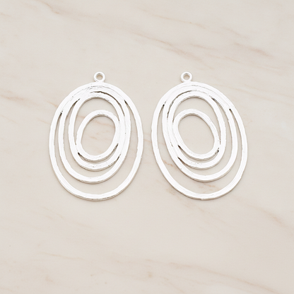 Multi Oval Links Pendant, 2 Pc on warm marble background (PD.760)