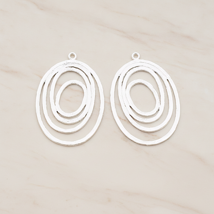 Multi Oval Links Pendant, 2 Pc on warm marble background (PD.760)