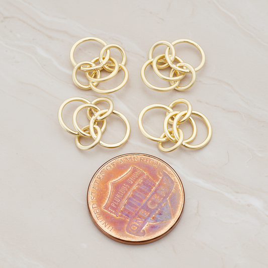 Multi Small Links Linked Pendant, 2 Pc on warm marble background (PD.765)