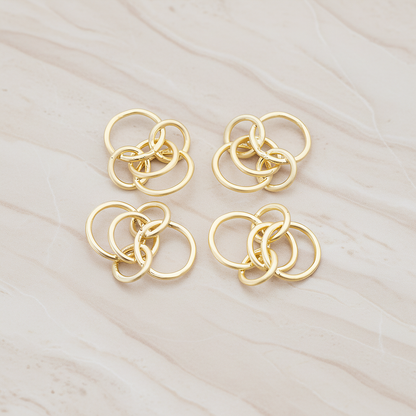 Multi Small Links Linked Pendant, 2 Pc on warm marble background (PD.765)