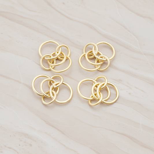 Multi Small Links Linked Pendant, 2 Pc on warm marble background (PD.765)
