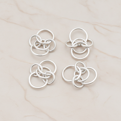 Multi Small Links Linked Pendant, 2 Pc on warm marble background (PD.765)