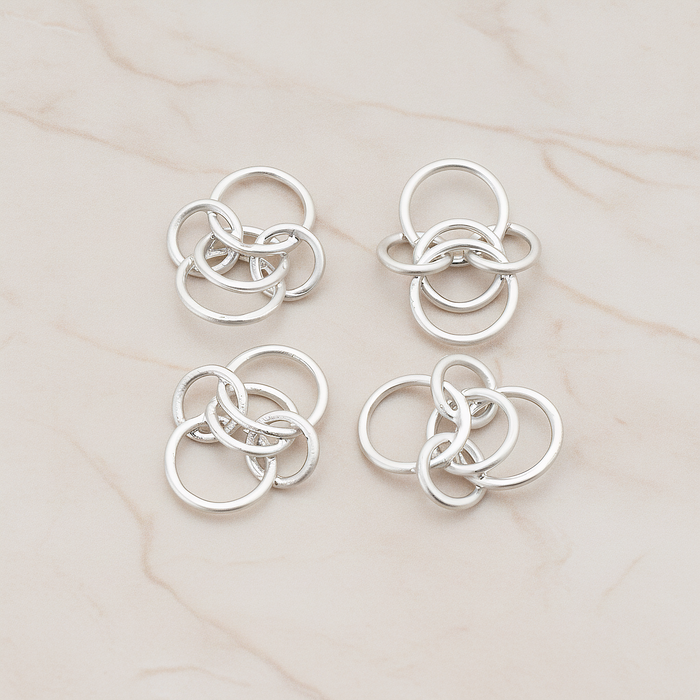Multi Small Links Linked Pendant, 2 Pc on warm marble background (PD.765)