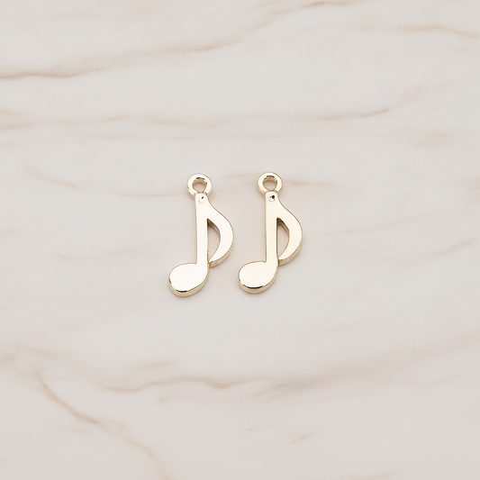 Music Note Charm Pendant, 2 Pc on warm marble background (PD.783)