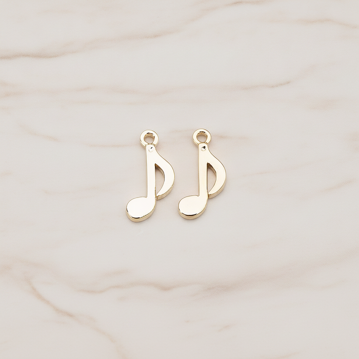 Music Note Charm Pendant, 2 Pc on warm marble background (PD.783)