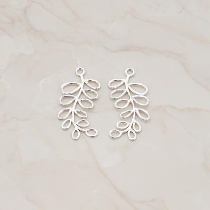 Pinnate Leaf Pendant, 2 Pc on warm marble background (PD.802)