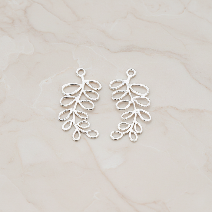 Pinnate Leaf Pendant, 2 Pc on warm marble background (PD.802)