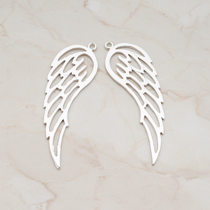 Angel Wing Pendant, 2 Pc on warm marble background (PD.804)
