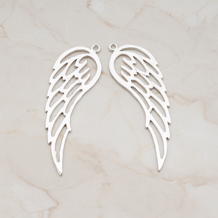 Angel Wing Pendant, 2 Pc on warm marble background (PD.804)