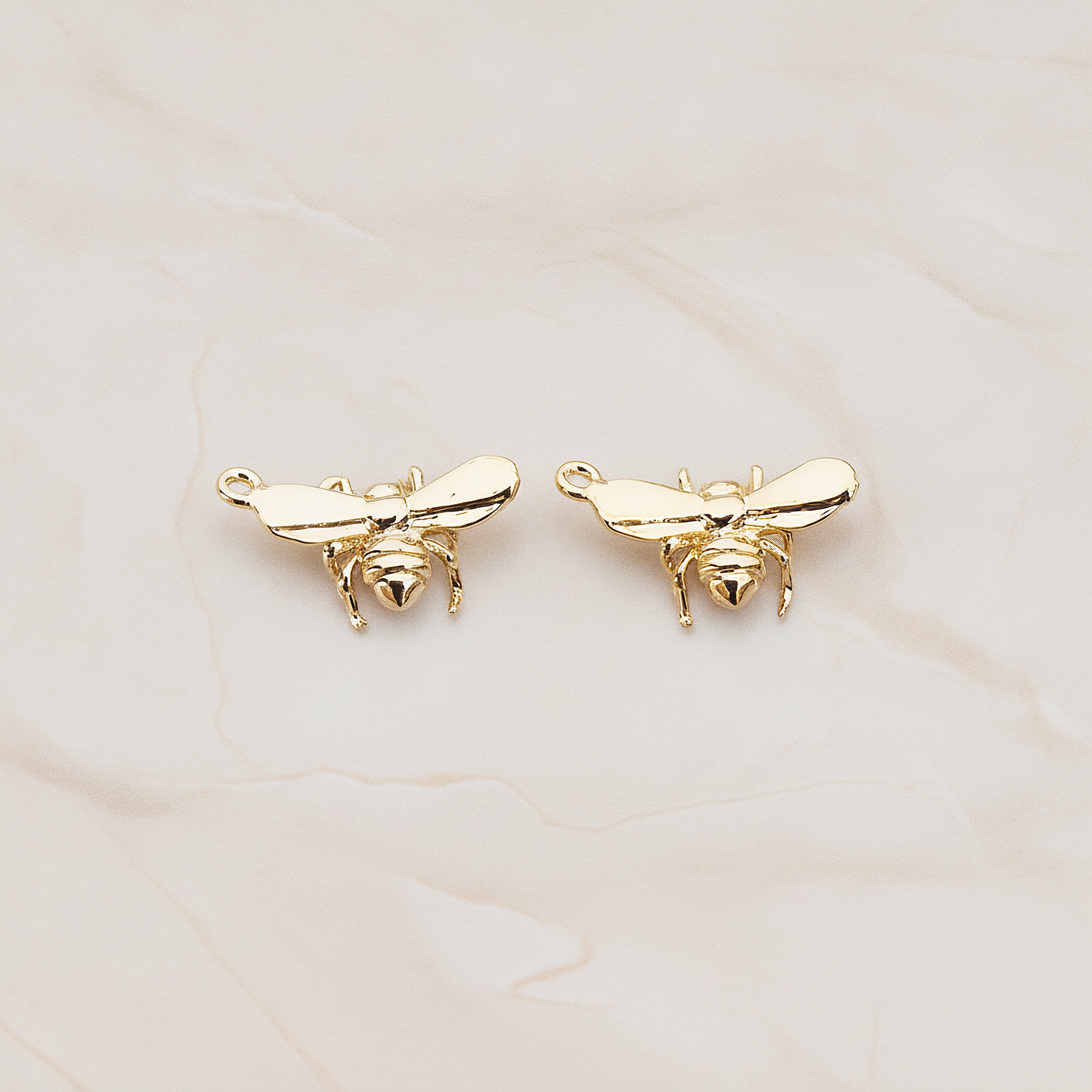 Small Bee Pendant, 2 Pc on warm marble background (PD.833)