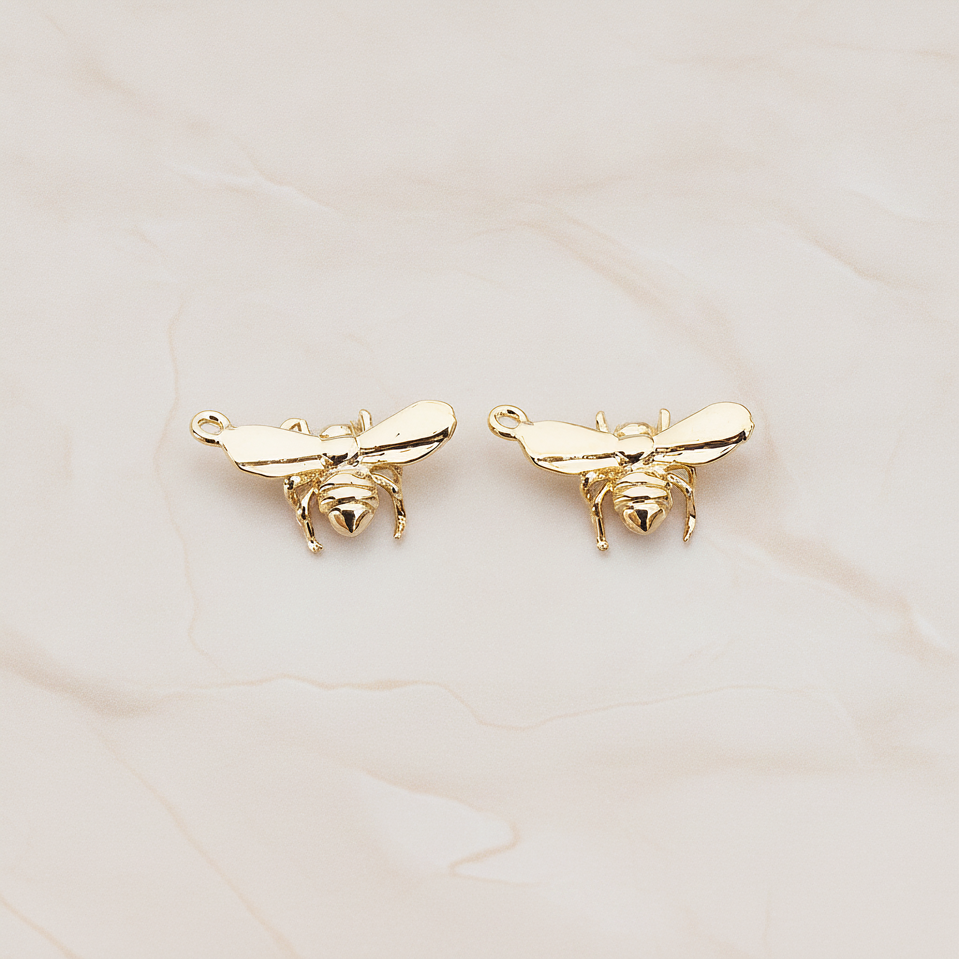 Small Bee Pendant, 2 Pc on warm marble background (PD.833)