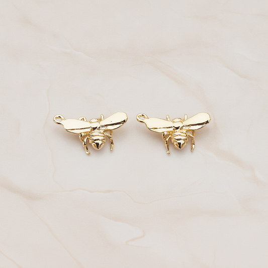 Small Bee Pendant, 2 Pc on warm marble background (PD.833)