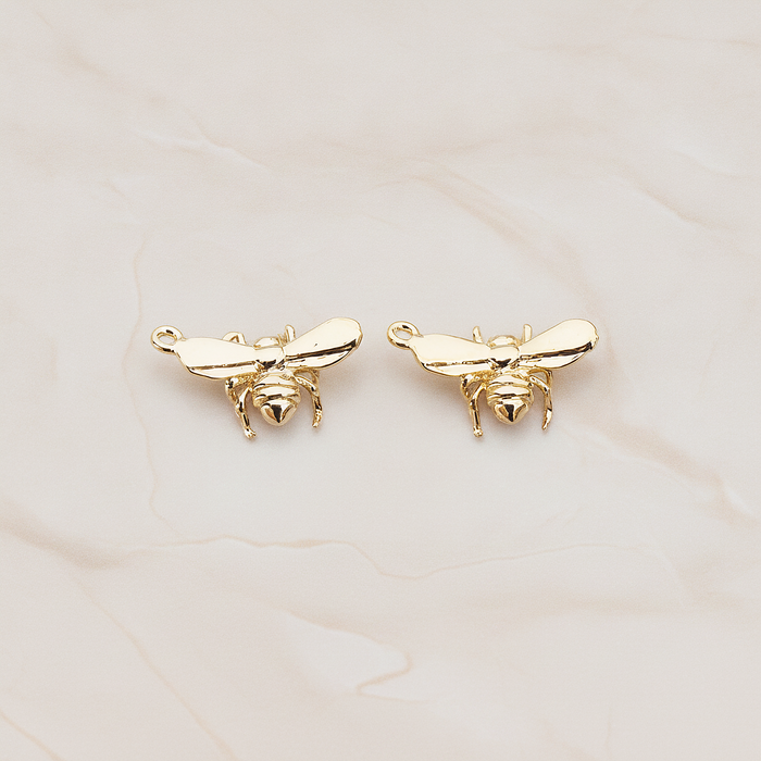 Small Bee Pendant, 2 Pc on warm marble background (PD.833)