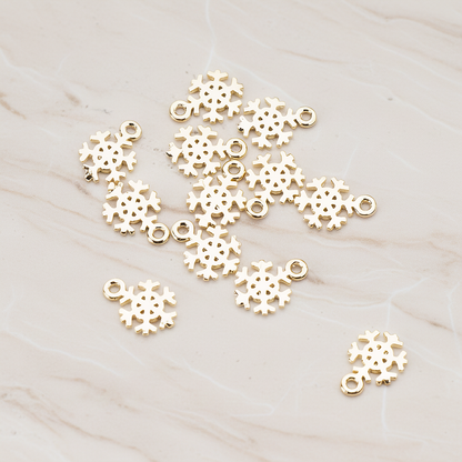 Snow Flake Charm Pendant, 2 Pc on warm marble background (PD.835)