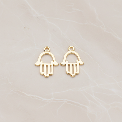 Hamsa Hand Pendant, 2 Pc on warm marble background (PD.852)