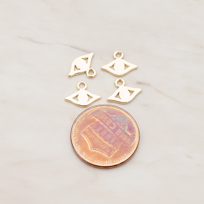 Small Eye Charm Pendant, 2 Pc on warm marble background (PD.858)