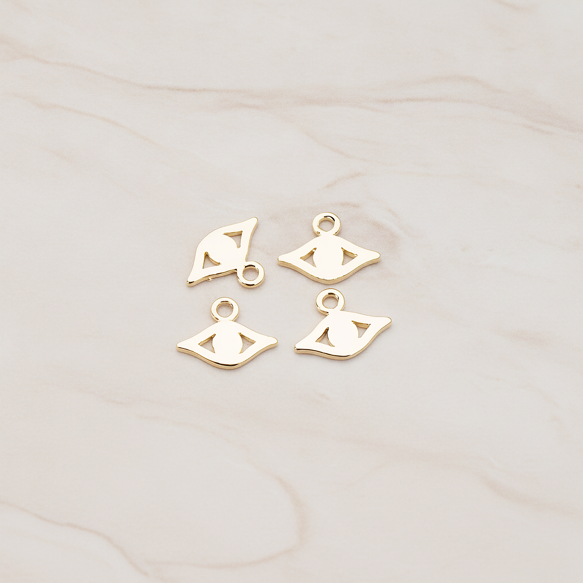Small Eye Charm Pendant, 2 Pc on warm marble background (PD.858)